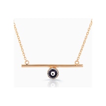 Kuyumcudukkani Zincirli"nazar Boncuklu Çubuk"figürlü Kolye-37096-r-m Rose Gold