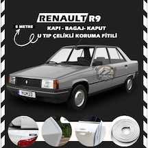 Renault R9 Oto Araç Kapı Koruma Fitili 5 Metre Parlak Beyaz Renk