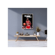 Poster Michael Jordan Chicago Bulls Basketbol Nba Tek Parça Ahşap Çerçeveli Poster Tablo Çok Renkli - 813630186 Çok Renkli