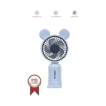 Torima F-12 Beyaz Mini Taşınabilir Fan Şarjlı 2 Kademeli Ledli Ayıcık Kulak Vantilatör Klima Soğutucu Fan