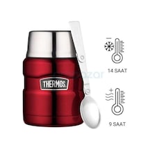 Thermos Sk3000 Staınless King Yemek Termosu 0.47l 184807 Cranberry - 5010576848079 - Sıcak:9 Saat Soğuk:14 Saat Kırmızı