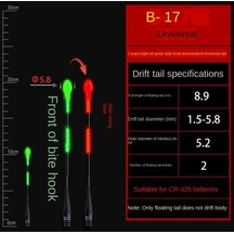 1 Adet Süper Parlak Led Balıkçılık Akıllı Şamandıra Üst Aydınlık Gece Balıkçılık Şamandıra Üst Cr425 Pil B17-bite Hook Color Change