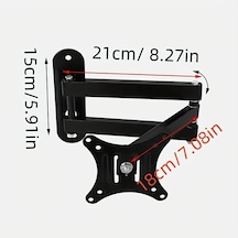 Dashanshop Siyah 14-27 İnç Tv Askısı: 15 Eğim & 150 Dönebilir, 22 Kg Taşıma Kapasiteli Siyah