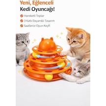 3 Katlı Kedi Oyuncağı Toplu İnteraktif Kedi Oyuncak Dönen Toplu Aktivite Oyuncağı Zeka Oyuncağı Kedi Eğlence Oyuncağı