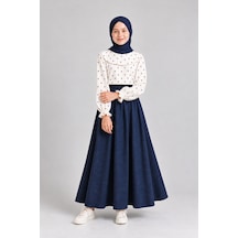 Angel&co. Girls Clothing Kız Çocuk Müsln Etek-pamuk Poplin Gömlek Takım Beyaz Beyaz