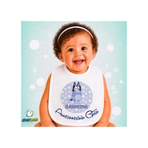 Kişiye Özel Anneanne Bluey Keten Bebek Mama Önlüğü Yumuşak - Emici - Yıkanabilir - Özel Tasarım P068 Çok Renkli