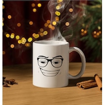 Roblox Yüz Temalı Bardak Kupa Cup Mug Gözlüklü Roblox Face Beyaz
