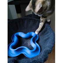 Bezos 3d Baskı Dalgalı Toplu Kedi Oyuncağı Parkur Etkileşimli Kedi Zeka Oyuncağı Mavi Ob