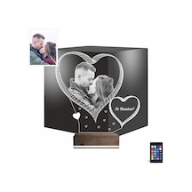 Luvivia Kalp Sevgiliye Hediye Fotoğraflı 3d Lamba - Masa Gece Lambası V13