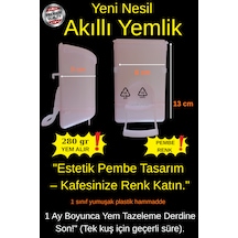 Pembe Akıllı Kuş Yemliği - 280 Gr Geniş Hazneli Kabuk Ayırıcılı Muhabbet Kuşu Yemliği 13x8x5 Cm