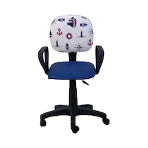 Depolife Çocuk Odası Ders Çalışma Ofis Koltuğu Gemici Dümen Desenli Diğer