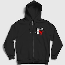 Presmono Unisex Henry Black Sabbath Fermuarlı Kapüşonlu Sweatshirt Siyah