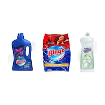 Bingo Yüzey Tem. Fresh 2.5 Lt + Renkli Ler 6 Kg + Sıvı Bulaşık Deterjanı 1500 Ml 3'lü Set Diğer