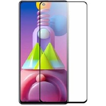 Samsung Uyumlu Galaxy M51 Tam Kaplayan Çerçeveli Tempered Cam Siyah