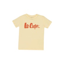 Lee Cooper London Logo 1 Erkek Çocuk Bisiklet Yaka T Shirt Açık Sarı 15126 A Sarı