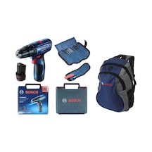 Bosch Professional GSB 120-LI 2x2AH Akülü Darbeli Delme Vidalama + 23 Parça Set + Mavi Sırt Çantası