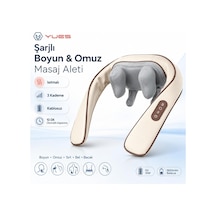 Yues Şarjlı Boyun Omuz Masaj Aleti, Isıtmalı Kablosuz 4d Masaj Cihazı, 3 Kademe Masaj Seçeneği, 1800 Mah Batarya, Sırt Bel Bacak Kullanımına Uygun