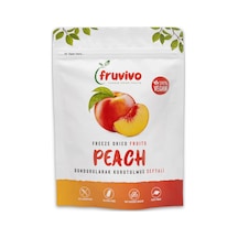 Fruvivo Dondurularak Kurutulmuş Şeftali Freeze Dry Şeftali Cipsi Şeker İlavesiz %100 Doğal Vegan Atıştırmalık 15 G