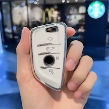 Bmw X1 F48 Beyaz-silver Anahtar Kılıfı