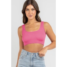 Madmext Pembe Askılı Basic Crop Top Bluz Mg1757-pembe Pembe