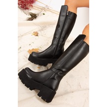 Fox Shoes Siyah Suni Deri Kadın Çizme J820060309