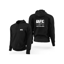 Tarzsokak Ufc Fight For Yours Fermuarlı Kaps Onlu Sweathsirt 12925 Siyah