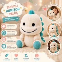 Sevimli Dinozor Peluş Oyuncak Beyaz & Turkuaz
