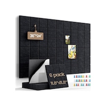 Duvar İçin Büyük Keçe Levha Fayansları, 30 Raptiyeli, 30 Cm X 30 Cm 6'li Paket Pin Panosu Ev Ofis Mutfak İçin Duyuru Panoları, Fotoğraf Notları İçin Bülten Panosu Duvar Fayansları