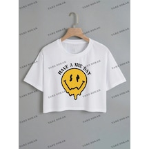 Startmore Crop Ckod-232913 Karikatür & Sloganlı Grafik Crop Ckod-232913 Tee Beyaz