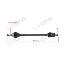 Gva Komple Aks Sağ Golf Vı 1.6i Auto. 08-13 883mm Gva 4475052 1k0407272fs 1k0407452qx