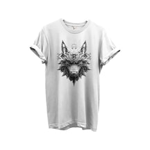Kurt Ve Türk Özel Koleksiyon Serisi-5 Tasarım Baskılı %100 Pamuk T-shirt Beyaz