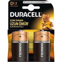 Duracell Pil Alkalin D Büyük Boy 2'Li Pil LR20