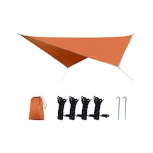 Geeroyoo Portatif Kare Şekilli Güneşlik, Plaj Ve Kamp İçin Çok Amaçlı Su Geçirmez Örtü, Turuncu Turuncu