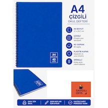 Saygılıofis 40 Yaprak A4 Spiralli Pp Kapak Çizgili Defter Mavi