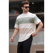 Madmext Bej Oversize Renk Bloklu Bisiklet Yaka Baskılı Tişört 7025-bej Bej Madmext Bej Oversize Renk Bloklu Bisiklet Yaka Baskılı Tişört 7025-bej Bej