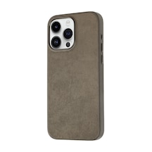 Zore İphone 15 Pro Max Uyumlu Ogaa Mikro Fiber Mimoza Kılıf-kahverengi