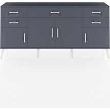 Arges Konsol Tek Raflı 5 Çekmeceli 4 Kapaklı 176x30x83 Antrasit-antrasit/antrasit Antrasit/antrasit