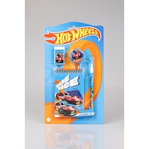 Hot Wheels Lisanslı Not Defteri, Gömme Kurşun Kalem, Silgi Ve Kalemtraş Seti, Turuncu