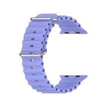 Caseonn Apple Watch Uyumlu Series 7 45mm Kordon Suya Dayanıklı Okyanus Silikon Kayış Lavanta