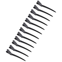 Suntek 12 Adet Ördek Gagası Saç Kesit Klipler Salon Siyah