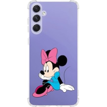 Samsung Galaxy M15 İle Uyumlu Mickey Mouse 5 Baskılı Şeffaf Köşe Korumalı Antişok Kılıf