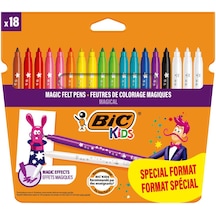 Bıc Kids Magic Silinebilir Keçeli Boya Kalemi 18'li Set 15 Renk + 3 Silgi Kalemi, Yıkanabilir, 5 Yaş Ve Üzeri Çok Renkli