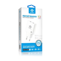 Bezos 25w Çift Pd Max Gan Type-c To Type-c Kablolu Şarj Aleti Beyaz Arb-ch03 Pro Standart