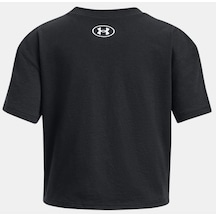 Under Armour Kız Çocuk Ua Crop Sportstyle Logo Kısa Kollu 1380878-001 Siyah - Beyaz
