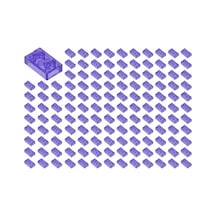 Yedek Parçalar: Plate 1x2: 100 Adet 1x2 Plate Parts Plaka Parçası Şeffaf Mor - Trans Purple 3023