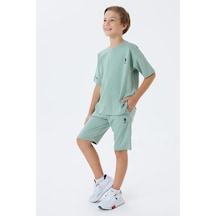 U.S. Polo Assn. Erkek Çocuk 2 Li Bermuda T-şhirt Takım Yeşil-2323 Yeşil