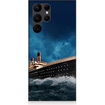 Samsung Galaxy S22 Ultra Uyumlu Fırtınalı Gemi Desenli Silikon Kılıf