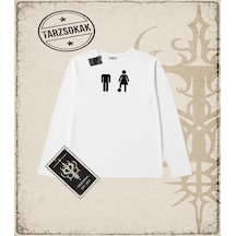 Tarzsokak Gotik & Grunge Streetwear Retro 5 Long Sleeve Beyaz