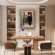 Çerçeveli Deri Atatürk Tablosu 46 Çerçeveli Tablo 87x117 Cm Diğer