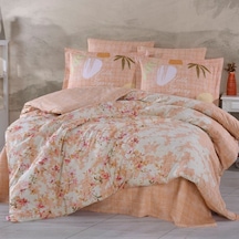 Çift Kişilik Poplin Nev Lily Somon Renkli